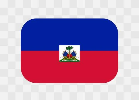 Rounded rectangle flag of Haiti Illustrazione stock