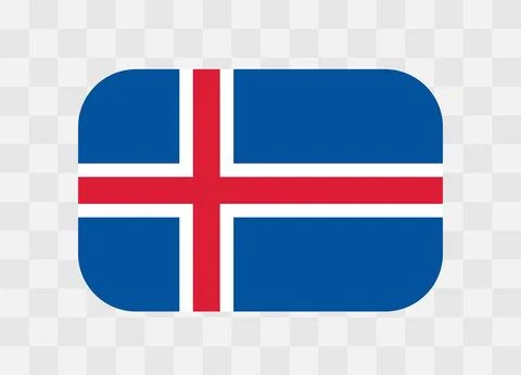 Rounded rectangle flag of Iceland Stock Illustration