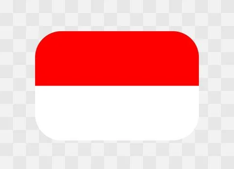 Rounded rectangle flag of Indonesia Stock Illustration