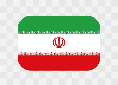 Rounded rectangle flag of Iran Stock Illustration