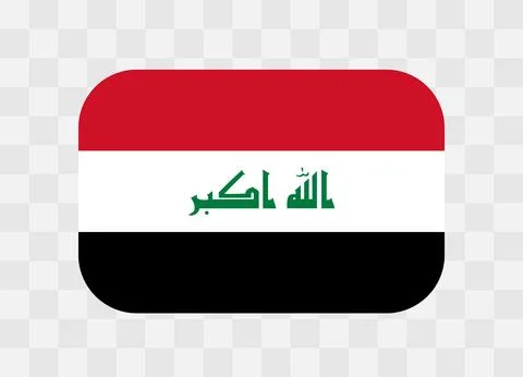 Rounded rectangle flag of Iraq Stock Illustration