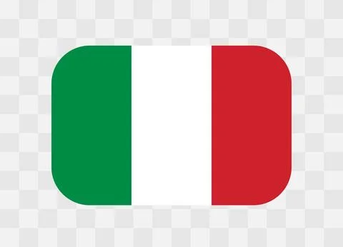 Rounded rectangle flag of Italy Stock Illustration