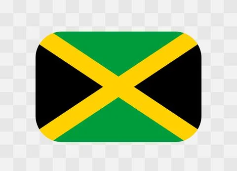 Rounded rectangle flag of Jamaica Stock Illustration