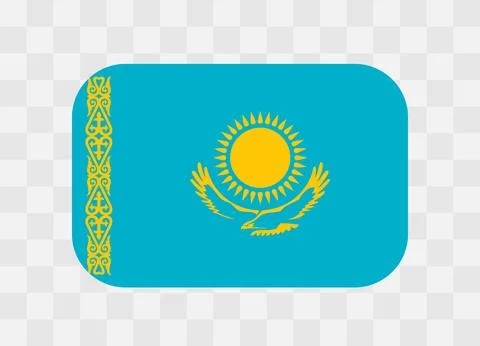 Rounded rectangle flag of Kazakhstan Stock Illustration