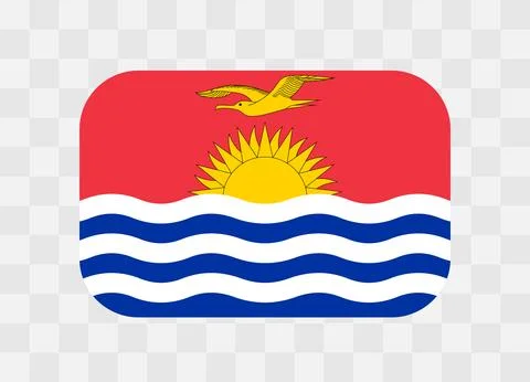Rounded rectangle flag of Kiribati Stock Illustration