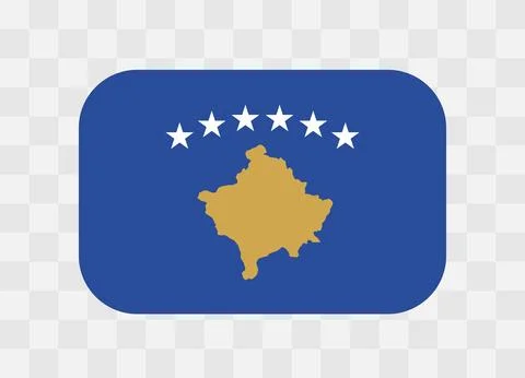 Rounded rectangle flag of Kosovo Stock Illustration