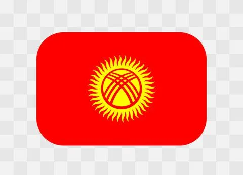 Rounded rectangle flag of Kyrgyzstan イラスト素材