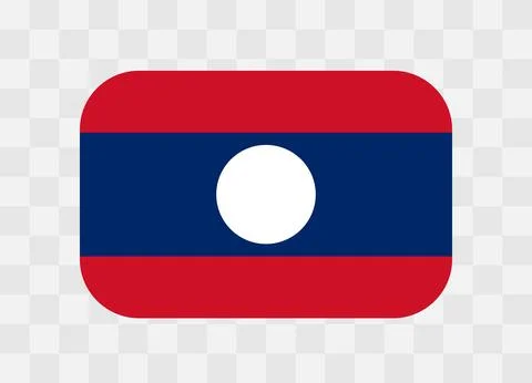 Rounded rectangle flag of Laos Stock Illustration