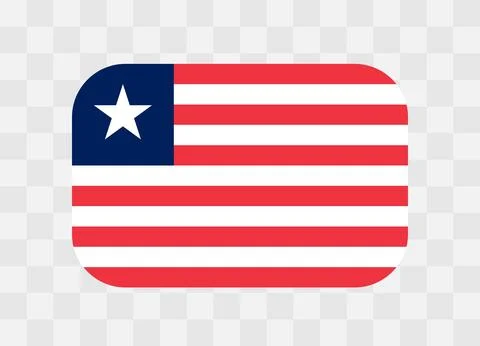 Rounded rectangle flag of Liberia Illustrazione stock