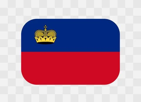 Rounded rectangle flag of Liechtenstein Stock Illustration