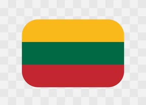 Rounded rectangle flag of Lithuania Stock Illustration