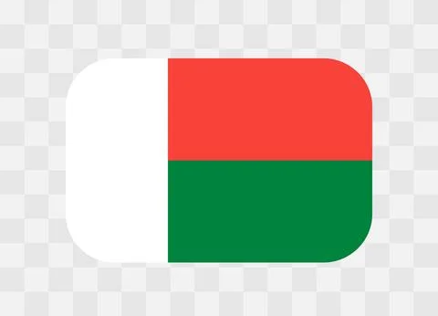 Rounded rectangle flag of Madagascar イラスト素材