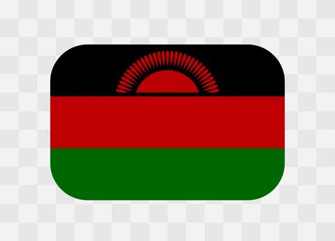 Rounded rectangle flag of Malawi Illustrazione stock