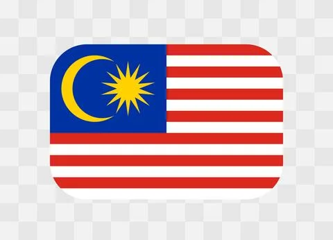 Rounded rectangle flag of Malaysia Stock Illustration