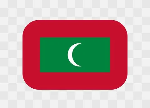 Rounded rectangle flag of Maldives Illustrazione stock
