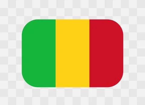 Rounded rectangle flag of Mali 스톡 일러스트