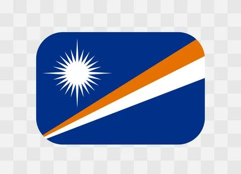 Rounded rectangle flag of Marshall Islands Stock Illustration