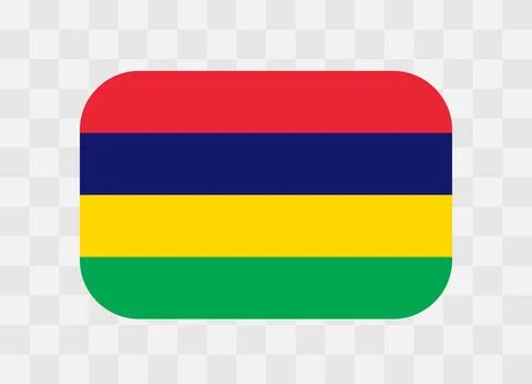 Rounded rectangle flag of Mauritius 스톡 일러스트
