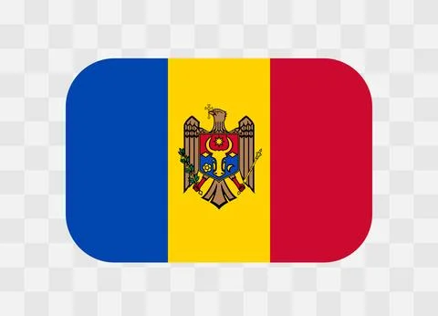 Rounded rectangle flag of Moldova イラスト素材