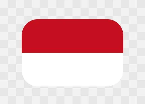 Rounded rectangle flag of Monaco Stock Illustration