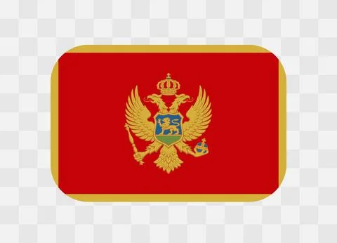 Rounded rectangle flag of Montenegro Illustrazione stock