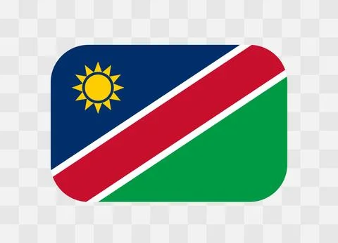 Rounded rectangle flag of Namibia Illustrazione stock