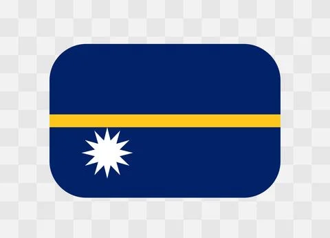 Rounded rectangle flag of Nauru Stock Illustration