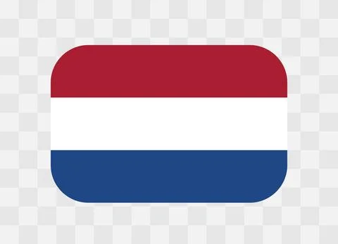 Rounded rectangle flag of Netherlands Stock Illustration