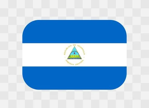 Rounded rectangle flag of Nicaragua Stock Illustration