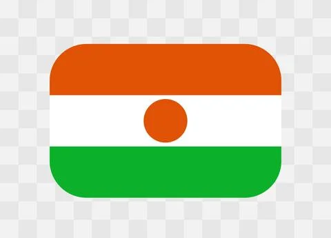 Rounded rectangle flag of Niger 스톡 일러스트