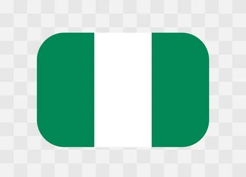Rounded rectangle flag of Nigeria イラスト素材