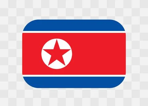 Rounded rectangle flag of North Korea Illustrazione stock