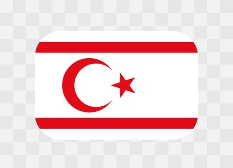 Rounded rectangle flag of Northern Cyprus Stock Illustration