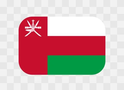 Rounded rectangle flag of Oman Stock Illustration