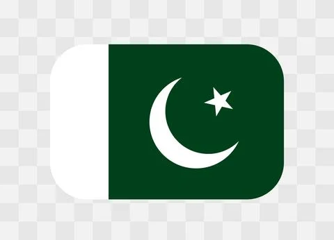 Rounded rectangle flag of Pakistan Stock Illustration
