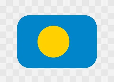 Rounded rectangle flag of Palau Stock Illustration