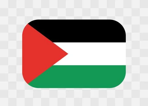 Rounded rectangle flag of Palestine Illustrazione stock