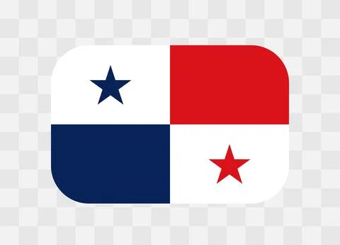 Rounded rectangle flag of Panama Stock Illustration