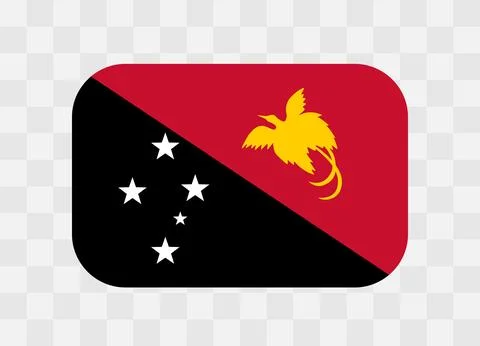 Rounded rectangle flag of Papua New Guinea Stock Illustration