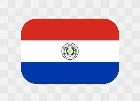 Rounded rectangle flag of Paraguay Stock Illustration
