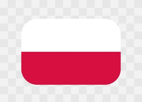 Rounded rectangle flag of Poland Stock Illustration
