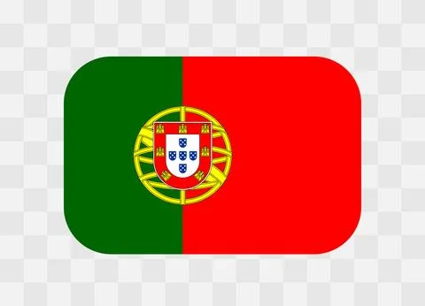 Rounded rectangle flag of Portugal Stock Illustration