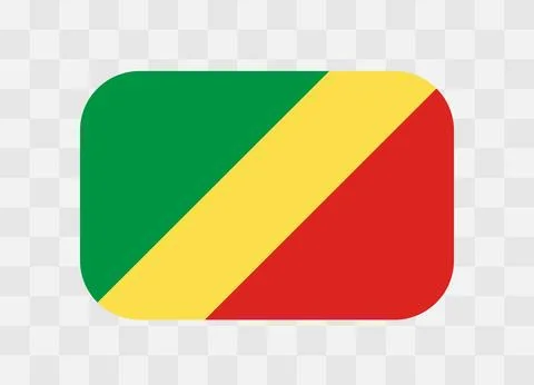 Rounded rectangle flag of Republic of the Congo 스톡 일러스트