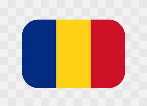 Rounded rectangle flag of Romania 스톡 일러스트