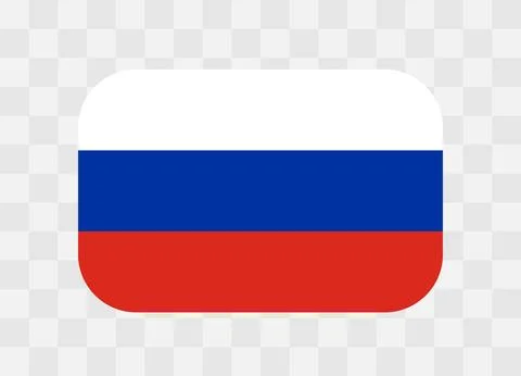 Rounded rectangle flag of Russia Stock Illustration