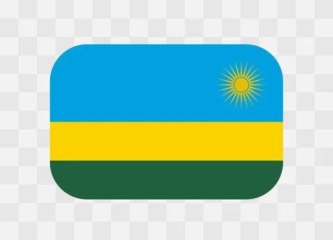 Rounded rectangle flag of Rwanda Stock Illustration
