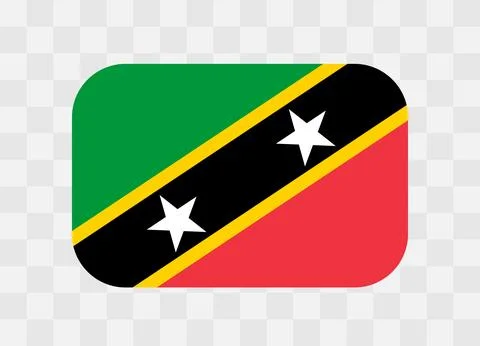 Rounded rectangle flag of Saint Kitts and Nevis 스톡 일러스트