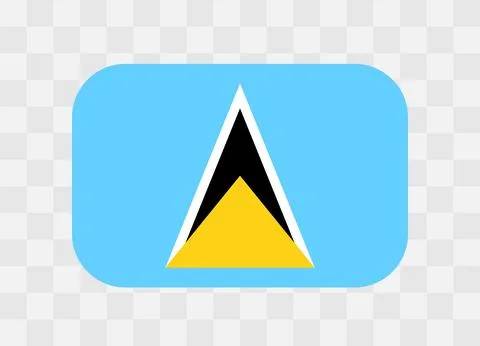 Rounded rectangle flag of Saint Lucia Illustrazione stock