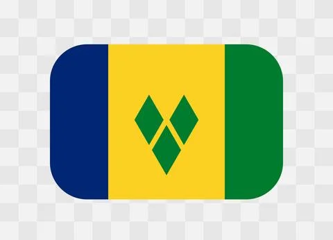Rounded rectangle flag of Saint Vincent and the Grenadines Illustrazione stock