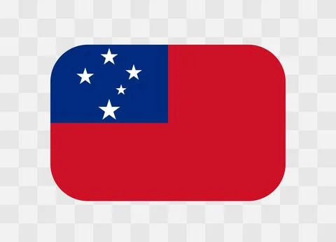 Rounded rectangle flag of Samoa 스톡 일러스트